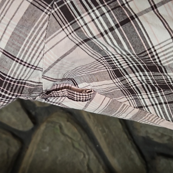 Triple Heart Grey & Pink Plaid Ruffle Blouse - Picture 7 of 13